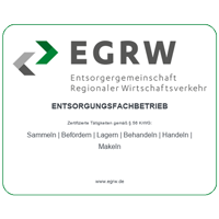 EGRW Zertifiziert Sammeln Befördern Lagern Behandeln